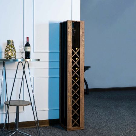 Butelki wina są zazwyczaj ustawione krzyżowo pośrodku. Jednocześnie można przechowywać do 8 butelek wina. Tuż nad nimi można umieścić kieliszek do wina.